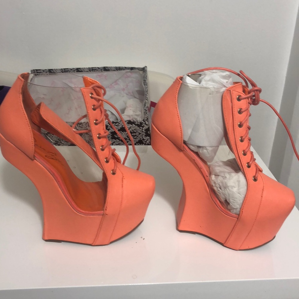 Peach shoes